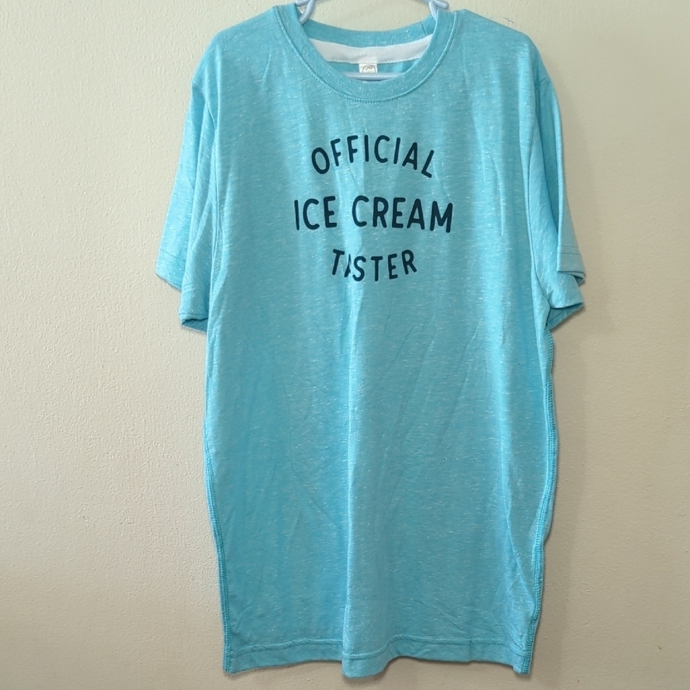 The Wishing Elephant Office Ice Cream Taster T-shirt Dress Blue Youth Size L